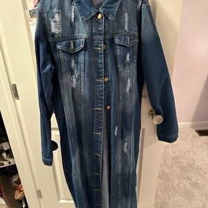 Women’s size large jean ankle length jacket!